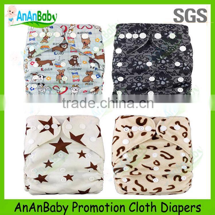 Free Shipping Sale Promotion Printed Cloth Diapers With Microfiber Diapers Inserts
