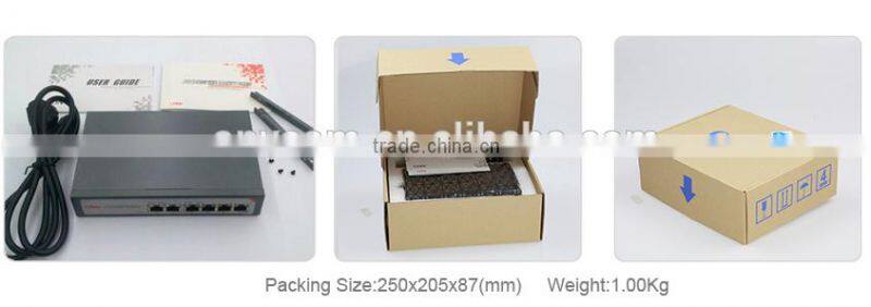 Manufacthrer 6 port gigabit poe network switch 802.3af(ONV-POE33064P-N)