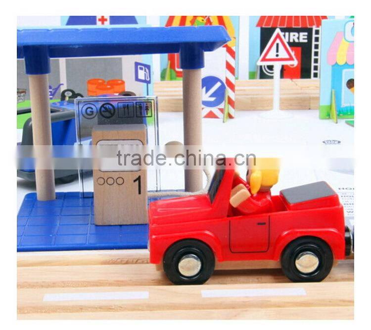 top sale wooden train toy play tive 80 pcs toys train OEM wooden toys rail train for kids EZ5115