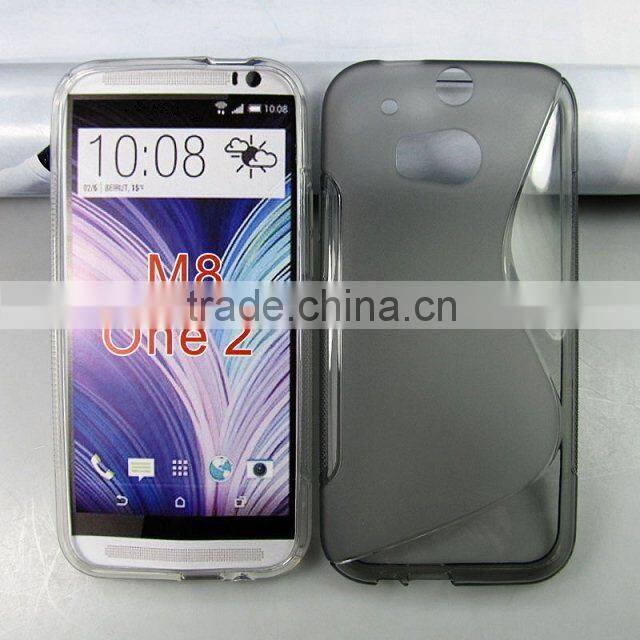 New Clear S-line TPU Silicone Gel Cover Case for HTC One M8