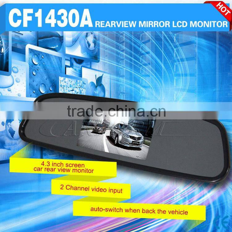 Rear View Mirror 4.3 inch lcd Monitor with av input