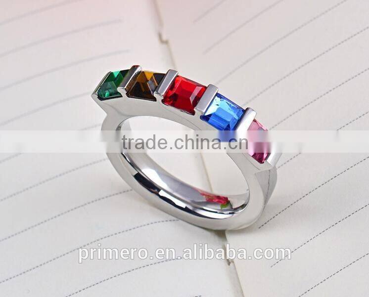 Womens CZ Diamond Rainbow Rhinestone Classic Engagement Bridal Designs Fashion Jewelry Ring