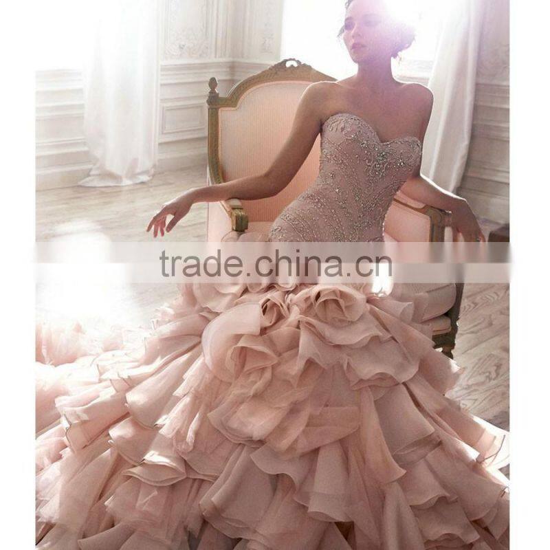 Embroidered Bridal Gowns Most Popular Design Ruffle Organza Bridal Gowns Designs