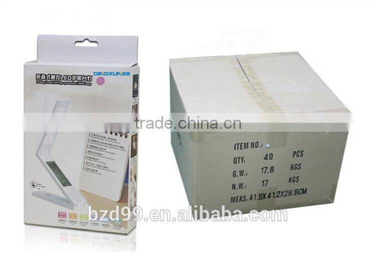 Fashionable USB Port Recgargeable Flexible Folding LED Table Lamp with Calendar Timer Temprature and Alarm Clock Functions