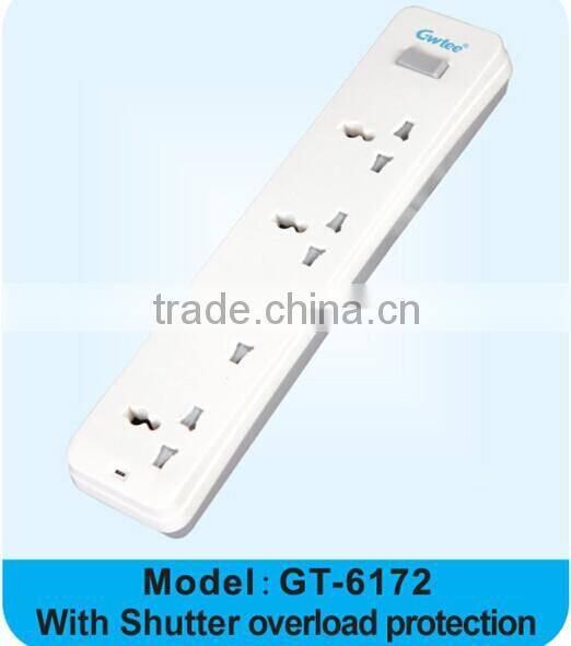 newest universal surge protection power strip with safety shutter