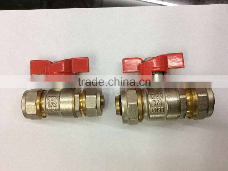 Male female elbow with plate/Press screw fittings for multilayer pipes