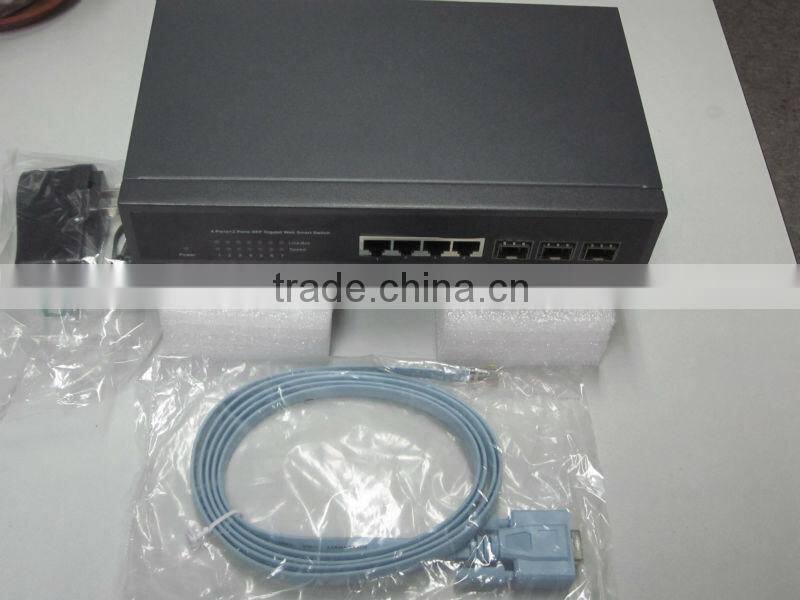 3 SFP + 4 RJ45 Gigabit Smart Fiber Switch