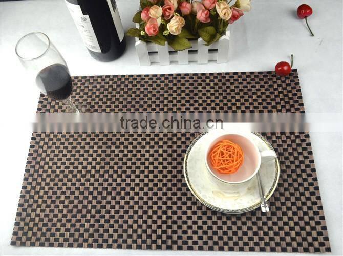 pvc coffee pot mat/woven pvc placemats for restaurants/pvc woven mesh placemats