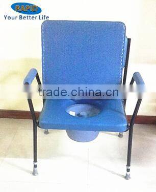 plastic armrest pad commode chair adjustable height hospital chair for elderly