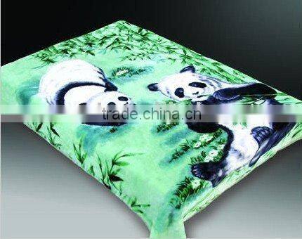 100% polyester printed animal super soft raschel blanket