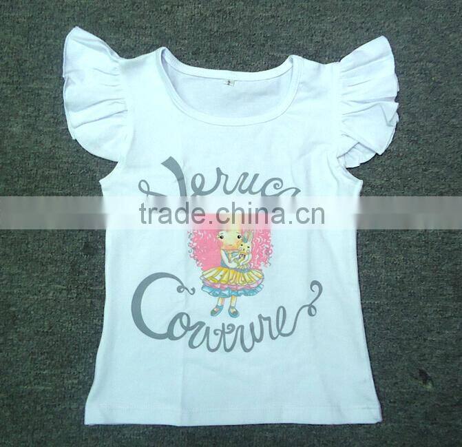 Digitally Printed round-neck baby girls Tee Shirts Customized children relgan tee shirt