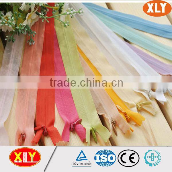 China XLY zipper #10 open end mess tape invisible zipper