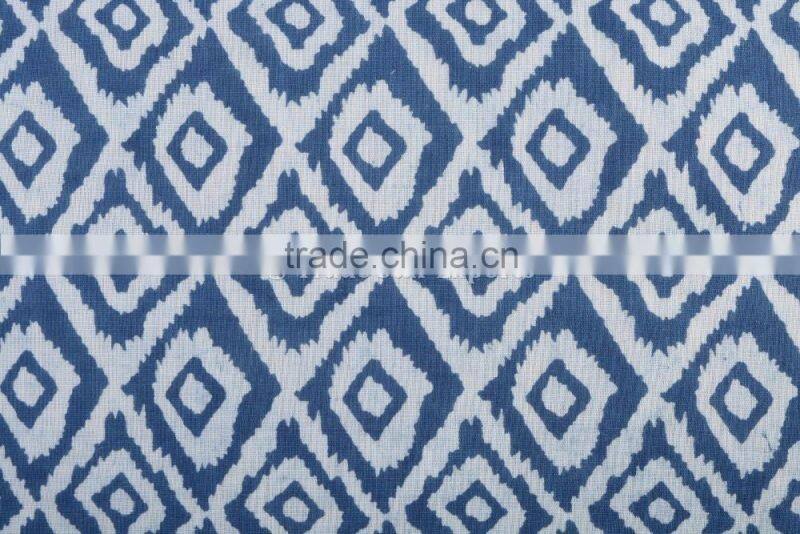 Indian Block Print Reversible Cushion Cover Indigo Cotton Shams Decorative Pillows Handmade Cushion Throw