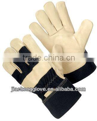 JS806/OR,Blue Cow Split Leather Safety Glove