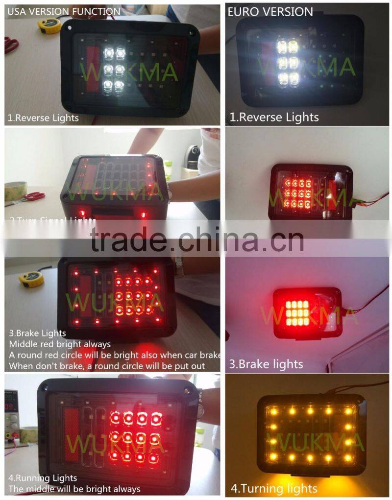 Jee-p LED Tail Lights for 2007-2015 Jee-p Wrangler Tail Light Brake Reverse Light Rear Back Up Turn Singal Lamp DRL