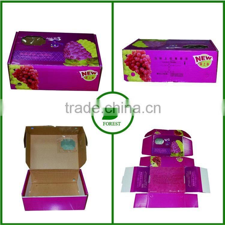 FRESH FRUIT PACKAGING, FRESH GRAPE CORRUGATED CUSTOM BOX PRINTING