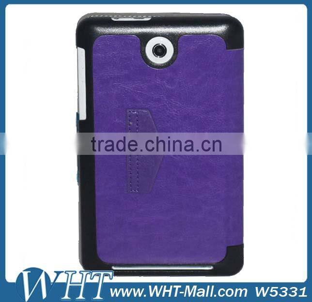 Factory Price Top Quality Crazy Horse Skin Leather Flip Case Cover for ASUS ME 173X