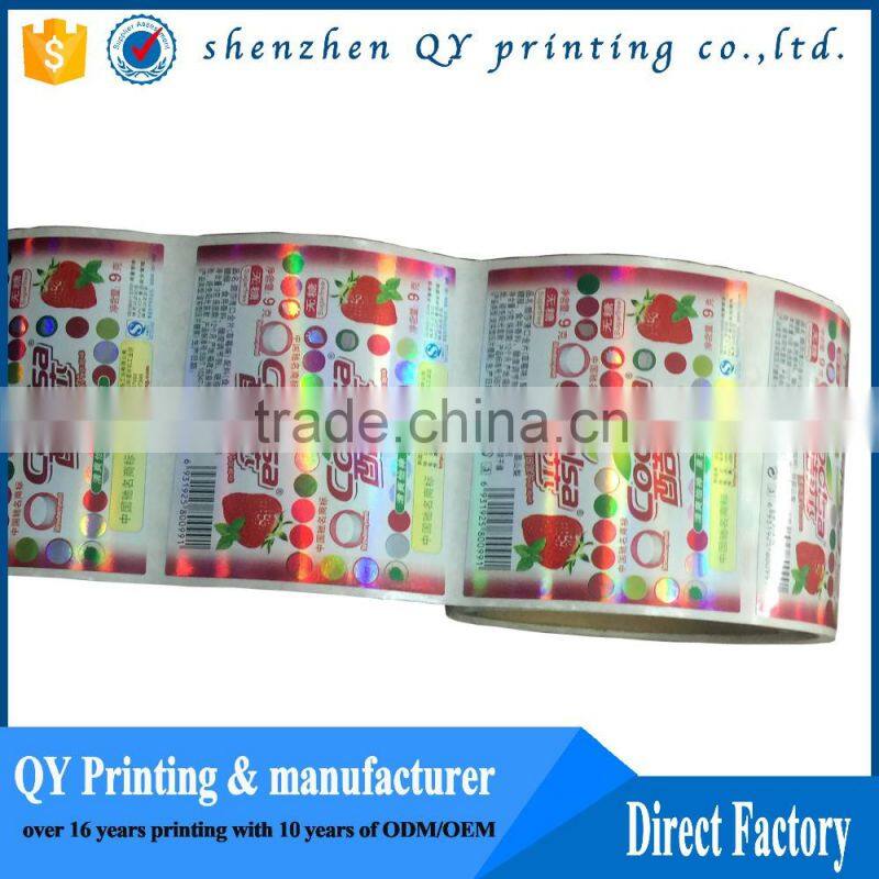 Hot Sale Packaging Adhesive Paper Label Printing, Custom Roll Printed PVC/BOPP/PE/PET Labels, Wine Glass Bottle Label Sticker