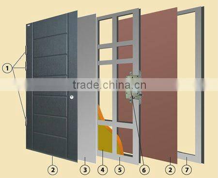 low price steel wooden armored door (CF-M071)