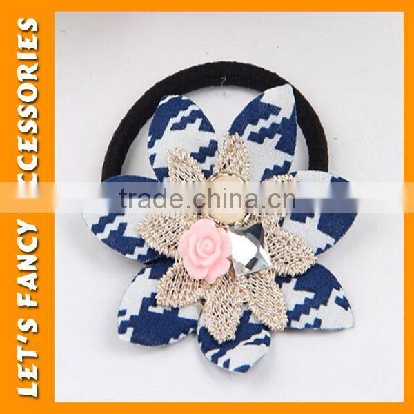 PGHD0346 2016 Newest fashion design flower fabrics elastic hair band