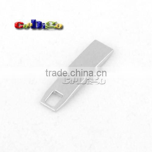 24*6mm Metal Zipper Pull Tap Zinc Alloy Nickle Plated For DIY Zipper Sliders #FLQ159-S