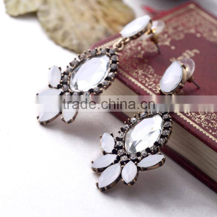 Clear waterdrop crystal pendant earring wholesale Fashion crystal drop earring
