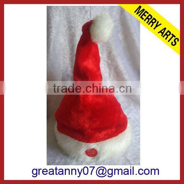 yiwu factory high quality custom decorated santa hat chrismas hats for sale
