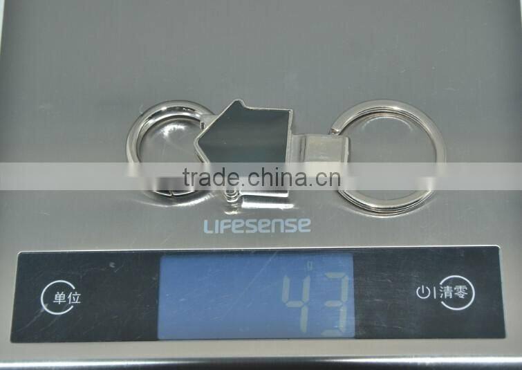 Custom house shape design metal PU keyring keychain for promotion gift