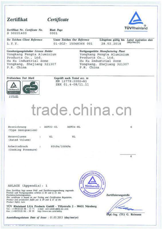 stainless steel national pressure cookers, sandwich bottom, suitable to gas stove & induction cooker ASF 22CM 6L