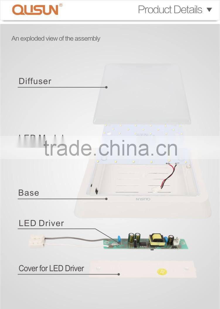 Zhongshan Factory 12W square led ceiling light