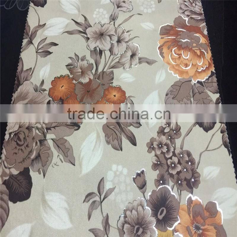 silver velvet paper printing on FDY for sofa textile china wholesale