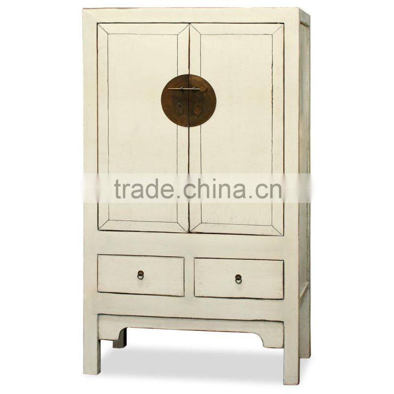 Ancient Chinese wooden cabinet,solid wood Ming style wardrobe with two door two drawers