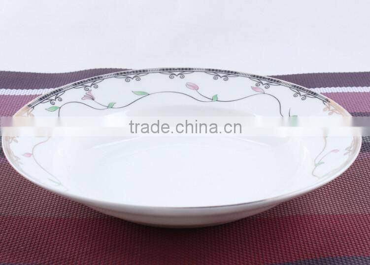 Ceramic bulk bone china soup plate/porcelain dinner set plate