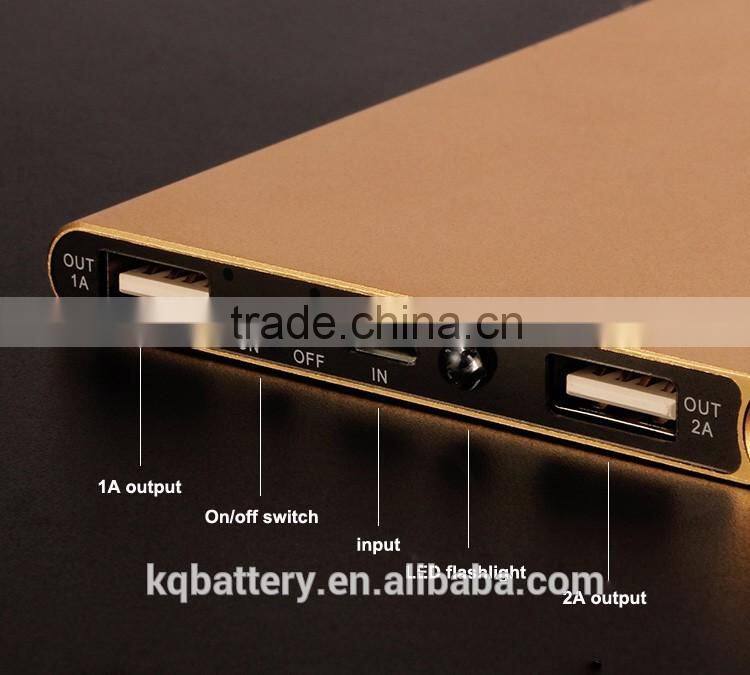 flashlight dual usb 10000mah slim power bank charger