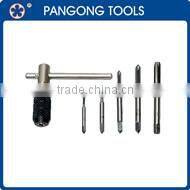 9 pcs threading tap set with t handle tap wrench