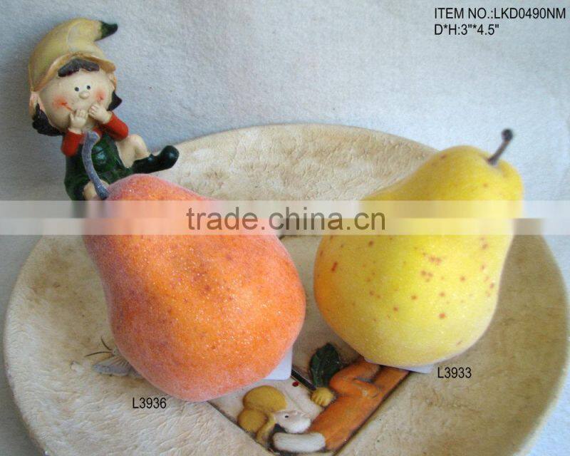 decorative artificial foam pear 3"*4.5" with emulation sugar for havest home decoration