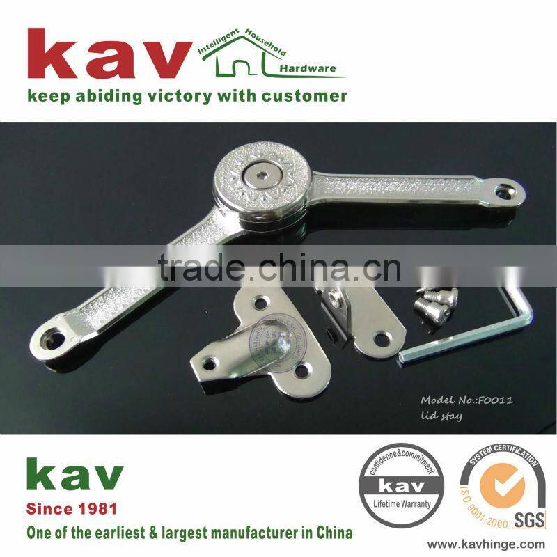 chrome plated lid stay hinge in cabinet support