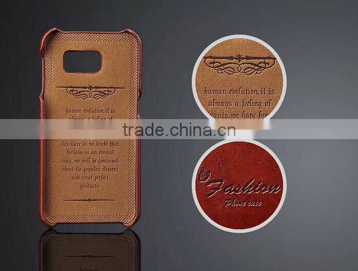 Card Holder Genuine Wax Matt Leather Back Cover For Samsung Galaxy S6