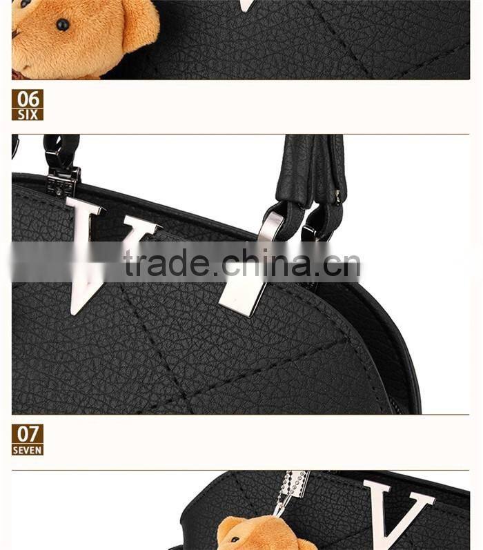 Female sling large tote bag portable casual PU leather handbags for women