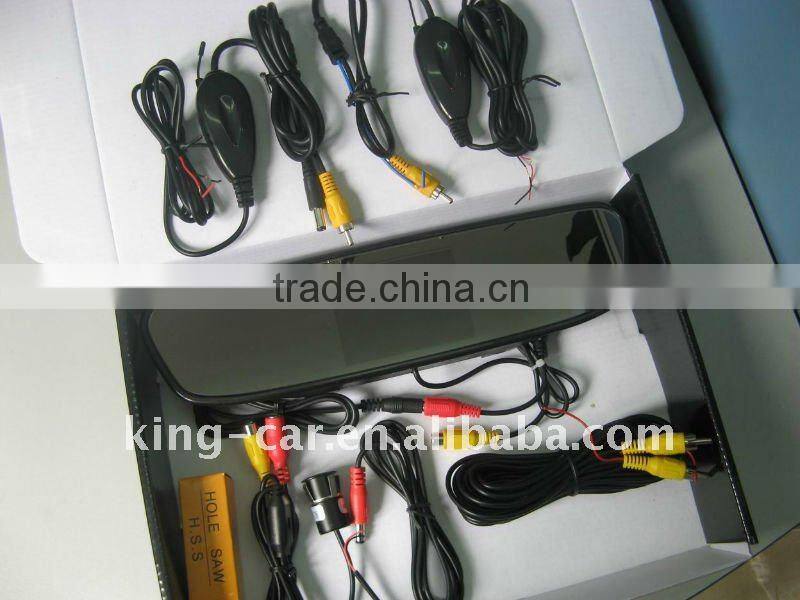 12voltage waterproof CMOS reversing camera rear view 3.5inch mirror TFT display system PSV-2-350