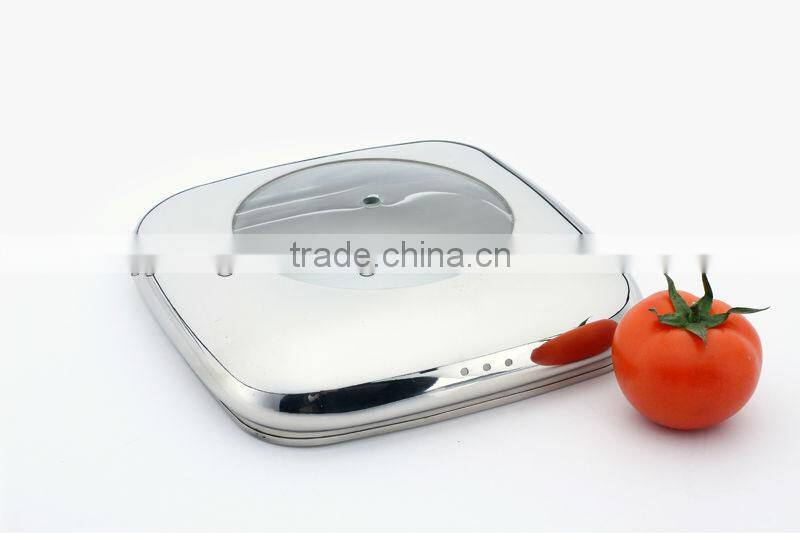 Stainless lid with knobs glass lid with steam hole
