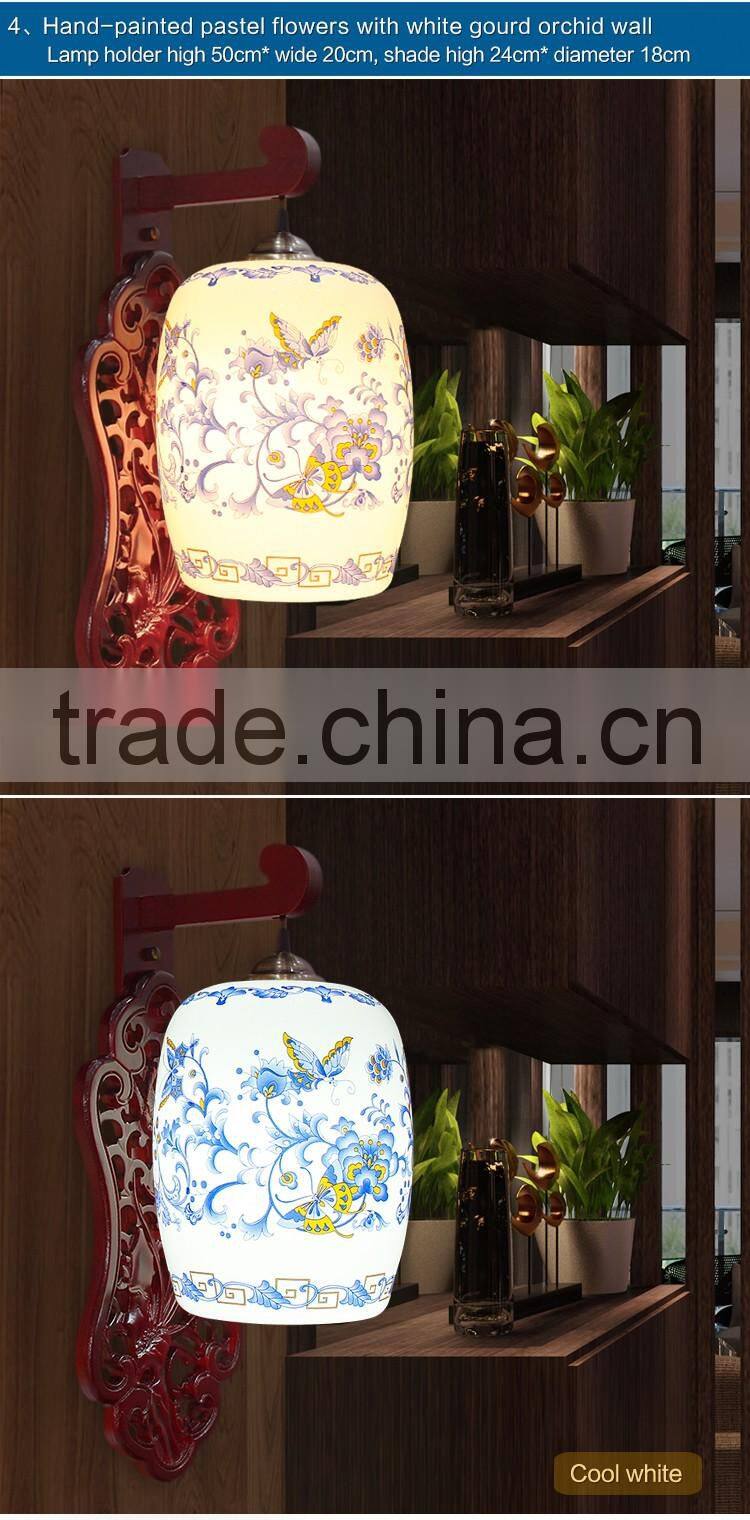 Traditional Wall Lamp For Reading Ceramic Wood Craft Beside Home Deco Hotel Beside LED E27 220v 110v