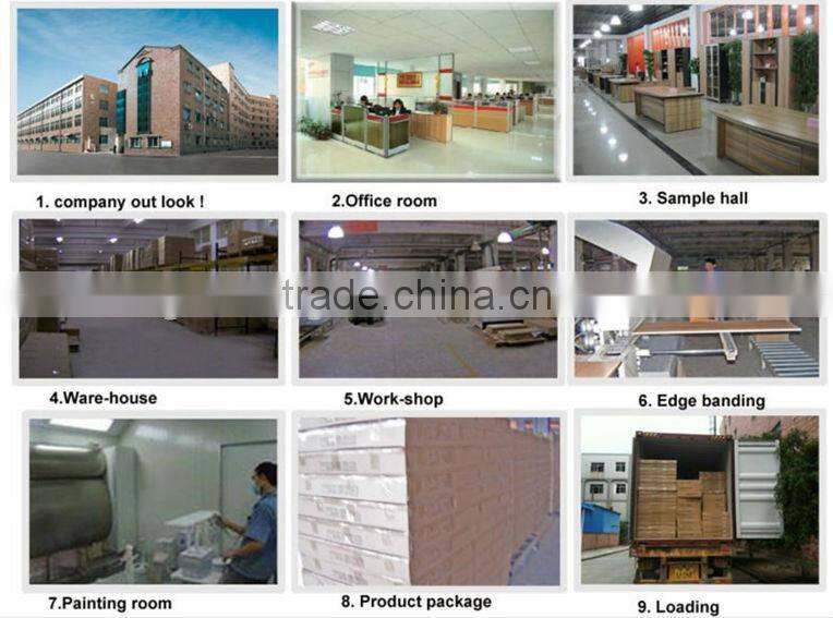 Melamine office wooden furniture and steel legs coffee table