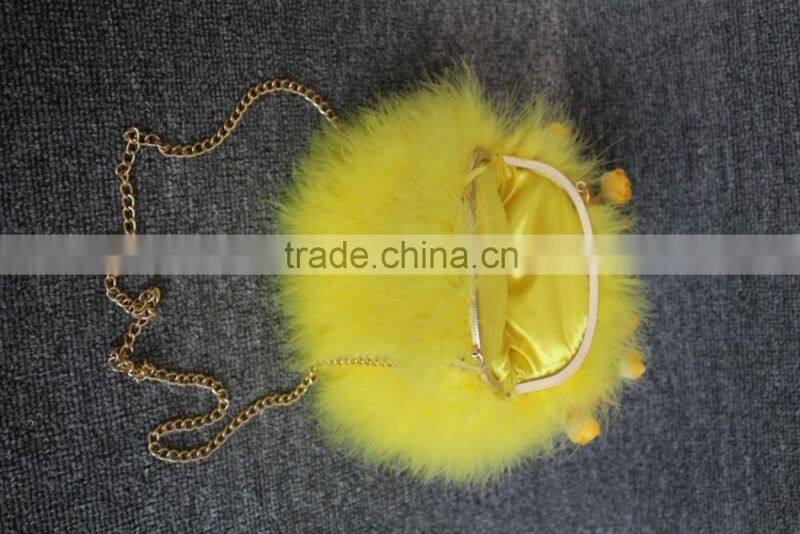 genuine leather the turkey fur material woman style hand bags fashion woman bags