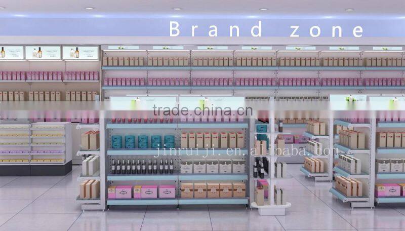 cosmetic store display shelf design with top quality