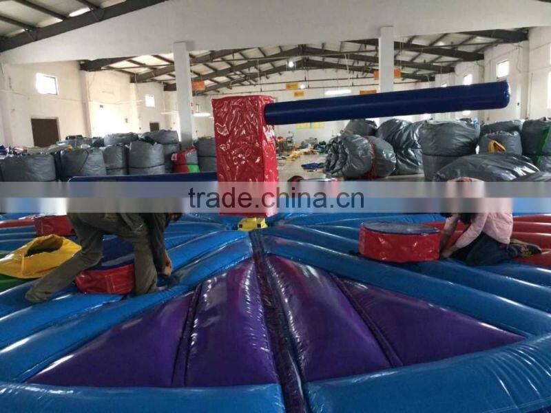 2015 Amusement commercial wipeout inflatable obstacle course game