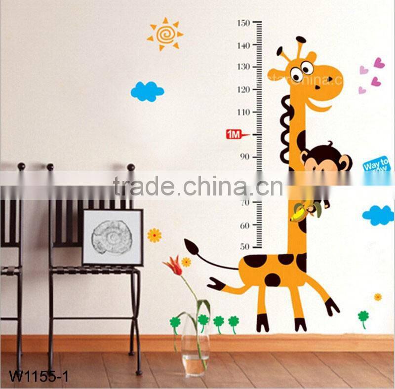 Bird tree house, cute cartoon Kids height measuring Wall Stickers Boy Girl Growth Chart