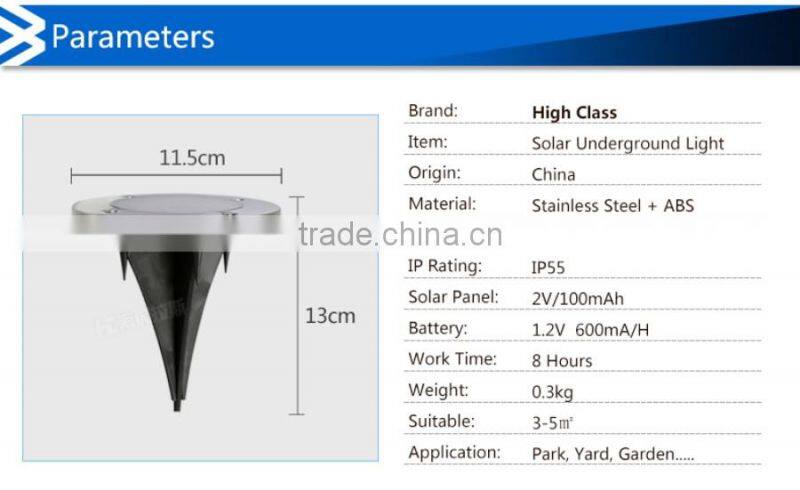 Insert Type Garden Pathway Underground Light LED Solar Lawn Lamp
