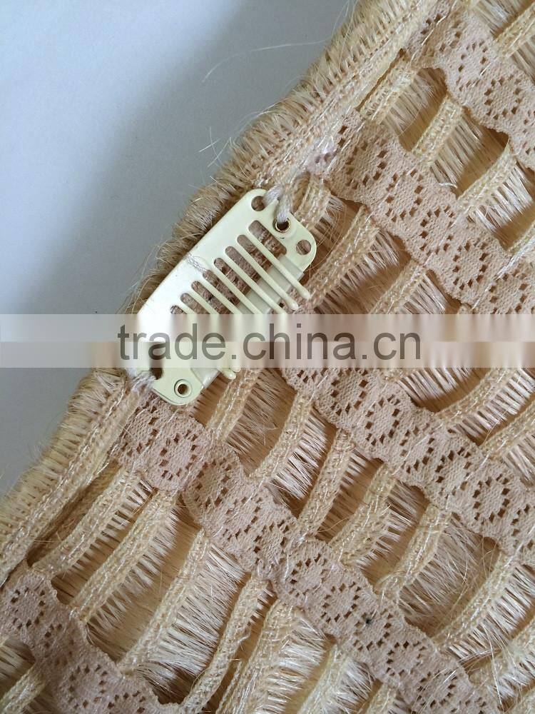 indian remy virgin hair half wig clip in hair extensions