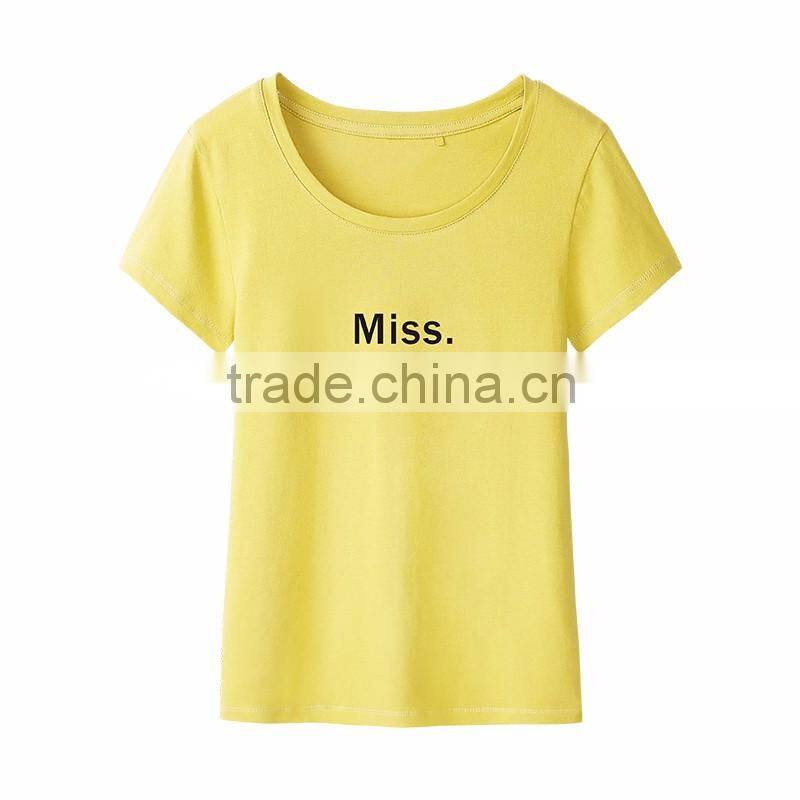 Custom Logo T Shirt Cotton kind of Knit Fabric T-Shirt Custom Print 2016